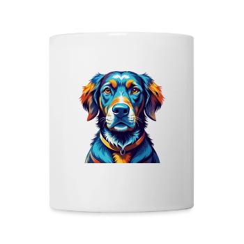 Chien de chasse russe race Dessin animé coloré Kawaii - Mug blanc - blanc - Devant