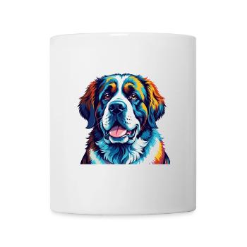 Saint Bernard Chien Race Coloré Dessin Animé Kawaii - Mug blanc - blanc - Devant