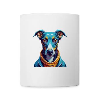 Rampur lévrier chien race coloré dessin animé Kawaii - Mug blanc - blanc - Devant
