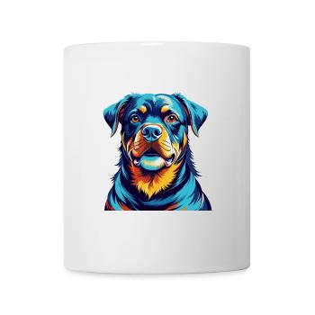 Rottweiler Hunderasse Bunt Karikatur Kawaii - Tasse - Weiß - Vorne