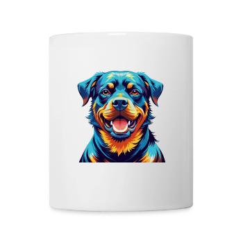 Rottweiler Chien Race Coloré Dessin Animé Kawaii - Mug blanc - blanc - Devant