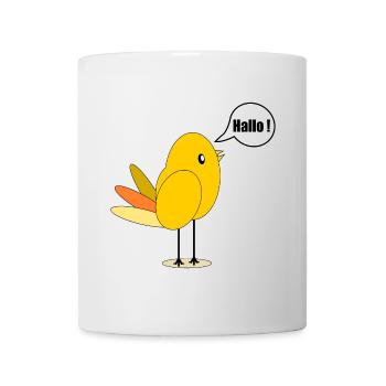 VOGEL KÜKEN - BEGRÜßUNG HALLO - Tasse - Weiß - Vorne