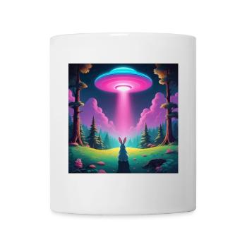 OVNI avec lapin - Mug blanc - blanc - Devant