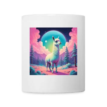 Lama dramatique - Mug blanc - blanc - Devant