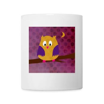 Owl Eagle Owl Poster Dots Forest Violet Kids - Mug - white - Front