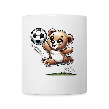 fröhlicher Bär, der mit einem Fußball spielt - Tasse - Weiß - Vorne