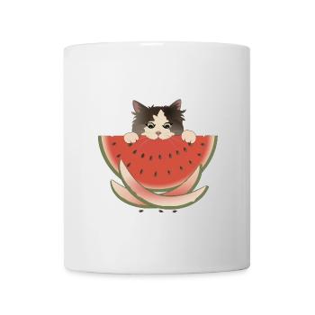 Délice de pastèque Chat - Mug blanc - blanc - Devant