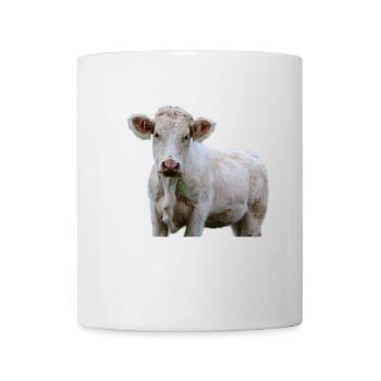 Luusige vache tête de vache fermier cadeau - Mug blanc - blanc - Devant