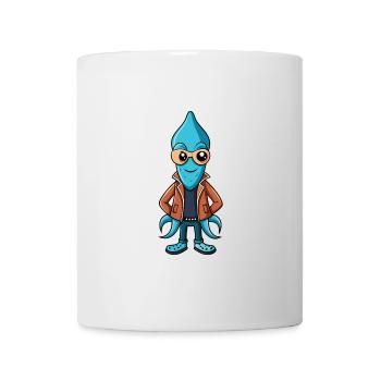 Squid Funny Cartoon Kawaii Jacket Sunglasses - Mug - white - Front