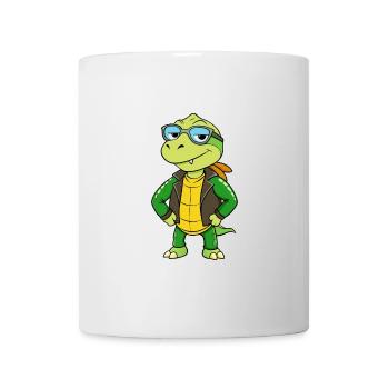 Turtle Funny Cartoon Kawaii Jacket Sunglasses - Mug - white - Front