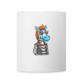 Zebra Lustige Cartoon Kawaii Jacke Sonnenbrille - Tasse - Weiß - Vorne