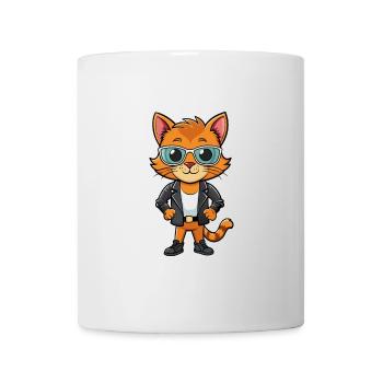 Kitten Funny Cartoon Kawaii Jacket Sunglasses - Mug - white - Front