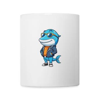 Wal Lustige Cartoon Kawaii Jacke Sonnenbrille - Tasse - Weiß - Vorne