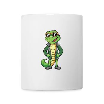 Snake Funny Cartoon Kawaii Jacket Sunglasses - Mug - white - Front