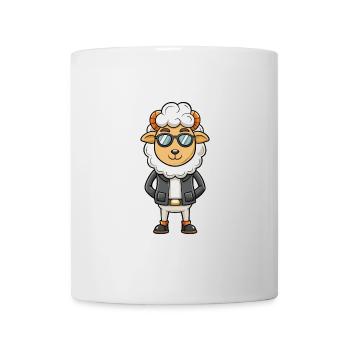 Sheep Funny Cartoon Kawaii Jacket Sunglasses - Mug - white - Front