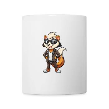 Skunk Funny Cartoon Kawaii Jacket Lunettes de soleil - Mug blanc - blanc - Devant