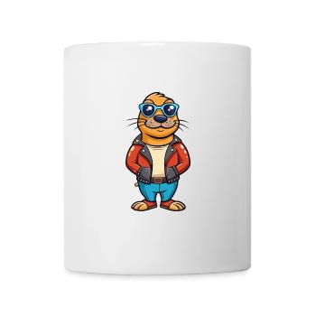 Seal Lustige Cartoon Kawaii Jacke Sonnenbrille - Tasse - Weiß - Vorne