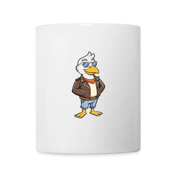 Seagull Funny Cartoon Kawaii Jacket Sunglasses - Mug - white - Front