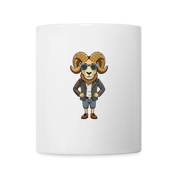 Ram Funny Cartoon Kawaii Jacket Sunglasses - Mug - white - Front