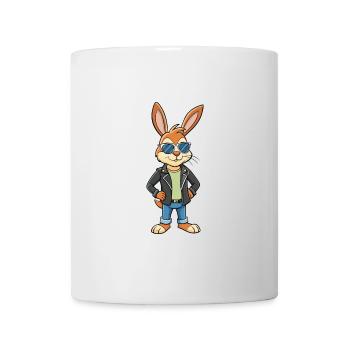 Lapin Funny Cartoon Kawaii Veste Lunettes de soleil - Mug blanc - blanc - Devant