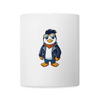 Penguin Funny Cartoon Kawaii Jacket Sunglasses - Mug - white - Front
