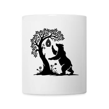 charming bear as a honey thief on a beehive - Mug - white - Front