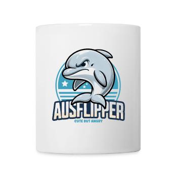 Grimmiger Delfin Delphin Dolphin Wütend Ausflipper - Tasse - Weiß - Vorne