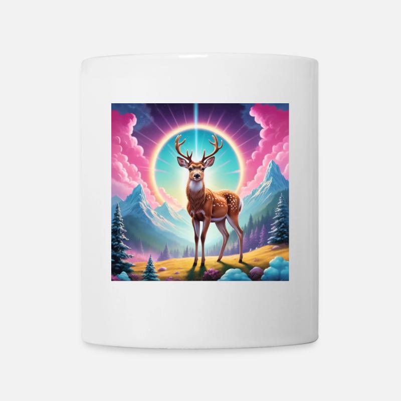 Deer on the mountain - Mug - white