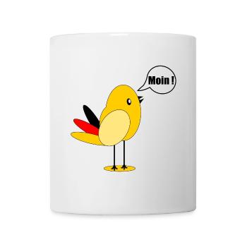 Deutschland Fahne Vogel Moin - Tasse - Weiß - Vorne