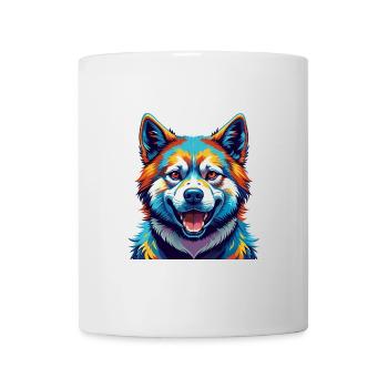 Akita Dog Breed Colorful Watercolor Cartoon Kawaii - Mug - white - Front