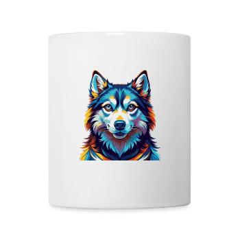 Alaskan Husky Dog Breed Colorful Cartoon Kawaii - Mug - white - Front