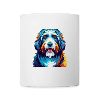 Bearded Collie Chien Race Coloré Dessin Animé Kawaii - Mug blanc - blanc - Devant