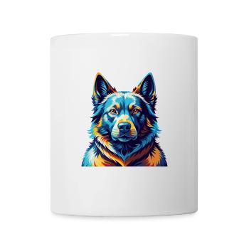 Black Norwegian Elkhound Dog Breed Cartoon Kawaii - Mug - white - Front