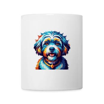 Bichon frisé Race de chien Dessin animé coloré Kawaii - Mug blanc - blanc - Devant