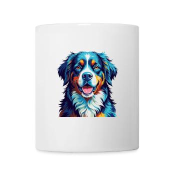 Bernese Mountain Dog Breed Colorful Cartoon Kawaii - Mug - white - Front