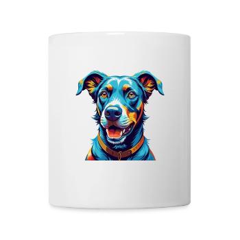 Chien en dentelle bleue race Dessin animé coloré Kawaii - Mug blanc - blanc - Devant