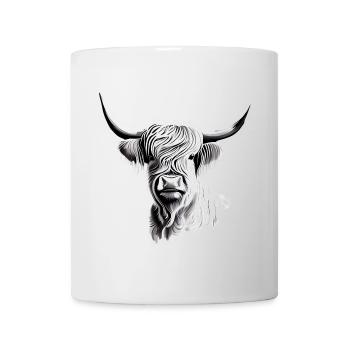 Highland Cattle Rind Illustration - Mug - white - Front