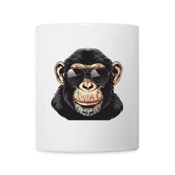 Schimpanse, affe, Sonnenbrille, Sommer, geschenk - Tasse - Weiß - Vorne