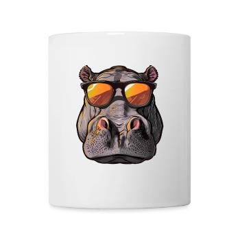 hippo, hippo, hippo, sunglasses, summer - Mug - white - Front