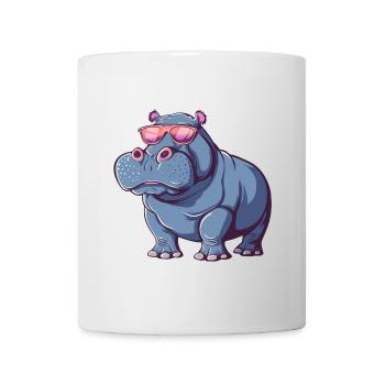 Hippo, Hippo, Hippo, Sunglasses, Summer - Mug - white - Front