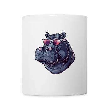 Hippo, Hippo, Hippo, Sunglasses, Summer - Mug - white - Front