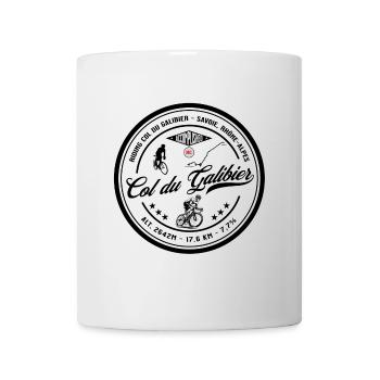 Badge Col du Galibier, vélo de route, cyclisme, vélo - Mug blanc - blanc - Devant