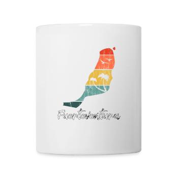 Fuerteventura Umriss Karte Kanaren retro vintage - Tasse - Weiß - Vorne