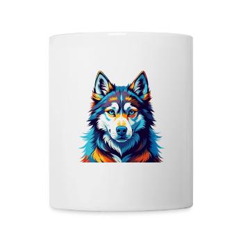 Husky sibérien race chien dessin animé coloré Kawaii - Mug blanc - blanc - Devant
