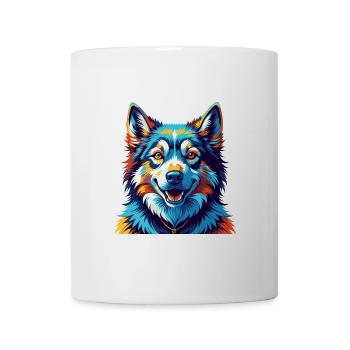 Sibérien Laïka Chien Race Coloré Dessin Animé Kawaii - Mug blanc - blanc - Devant