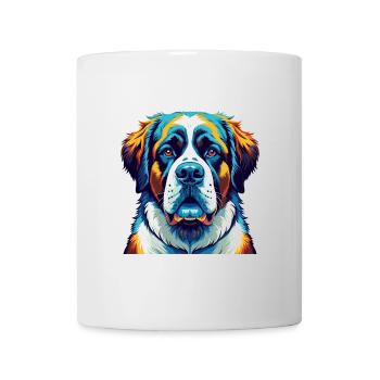 St Bernard Chien Race Coloré Dessin Animé Kawaii - Mug blanc - blanc - Devant