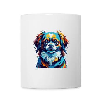 Épagneul tibétain chien race Dessin animé coloré Kawaii - Mug blanc - blanc - Devant