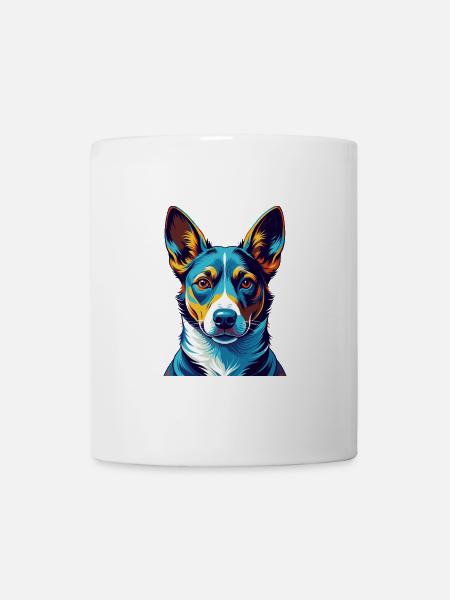 Basenji Hunderasse Bunte Karikatur Kawaii - Tasse - Weiß