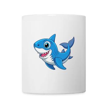 Requin Mignon Mascotte Personnage De Dessin Animé Kawaii - Mug blanc - blanc - Devant