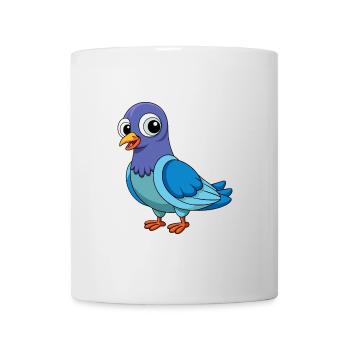Taube Niedliche Maskottchen Cartoon Figur Kawaii - Tasse - Weiß - Vorne